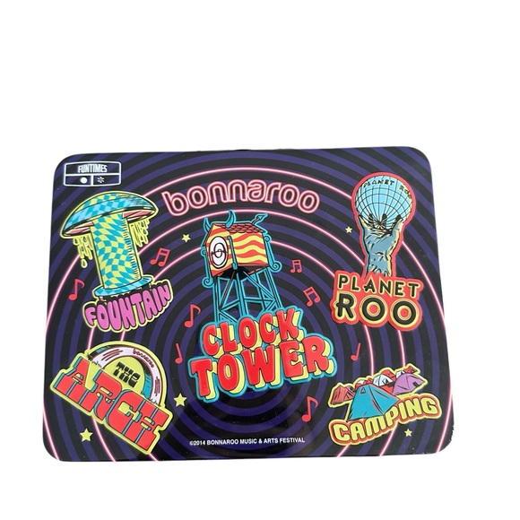 Bonnaroo 2014 Music & Arts Festival Tin Souvenir Lunch Box & Contents - Picture 2 of 8